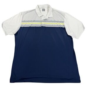 Callaway Opti Dri Golf Polo Shirt Mens XXL Blue White Stripe Performance Stretch